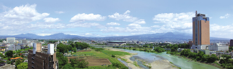 前橋市  利根川  グリーンドーム  群馬県庁  赤城
