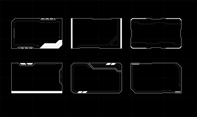 Futuristic Cyberpunk Frame HUD Technology Elements. Gaming menu monitoring dashboard panel.