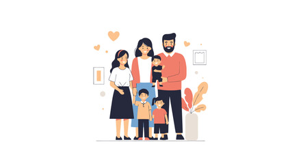 Family Portrait: Unity and Love in Vector Illustration