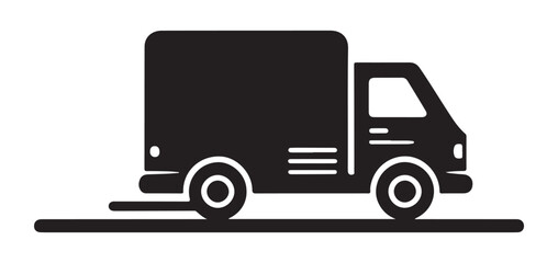 Simple Delivery Truck Silhouette Vector Illustration for Logistics Themes