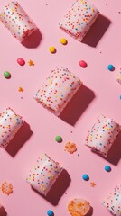 Pink Marshmallows with Sprinkles