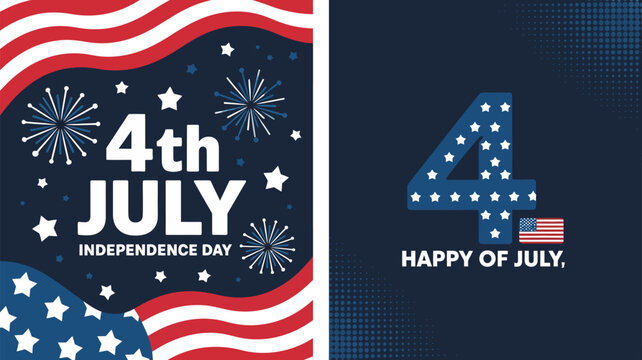 Celebrate th july independence day with patriotic designs and festive elements for your projects editable stock vector illustration