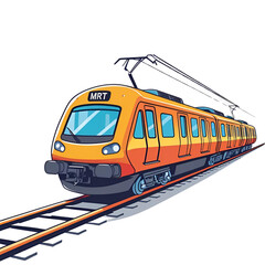 train on a white background