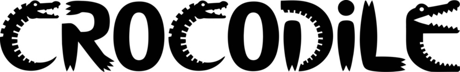 Crocodile vector illustration animal alligator reptile design graphic silhouette wildlife icon drawing zoo art editable stock vector illustration