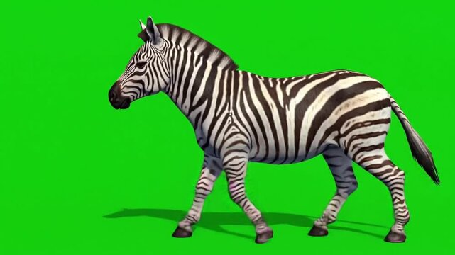zebra on green background