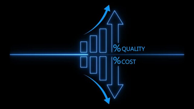 Quality control and company cost reduction. Balancing Quality and Cost in Strategic Decision Making for Optimal Business Performance and Sustainability.4k video