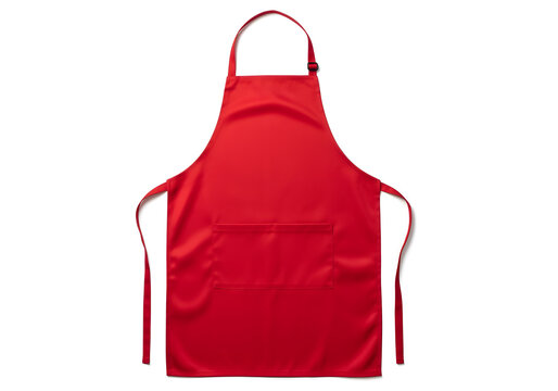 Isolated white background with red apron