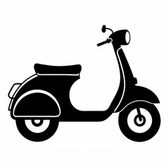 scooter silhouette vector black on white background © SmartArt