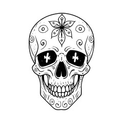 Obraz premium A human skull and crossbones vector illustration, a scary symbol of death and danger, perfect for Halloween or pirate-themed designs