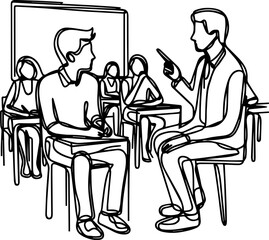 Fototapeta premium Teacher instructing student in classroom during educational session 