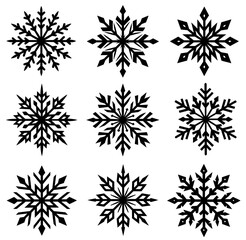 Obraz premium Snowflake black silhouette