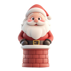 santa claus 3d rendered illustration on white background.