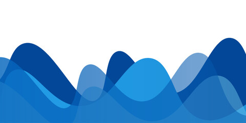 Blue gradient wave layer white background  wavy lines feeling of  art horizontal sky scene