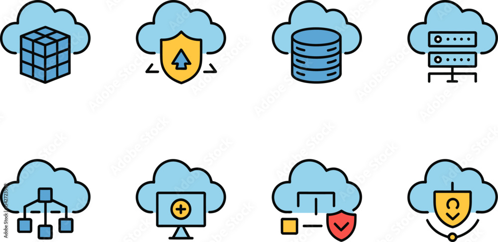 Poster cloud computing it network cyber defense server protection blockchain secure access frewage hosting 