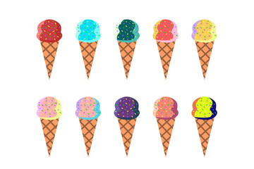 set of ice cream