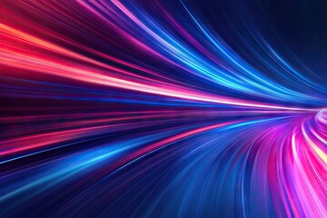 Abstract vibrant light streaks forming a tunnel effect