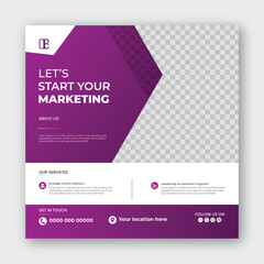 Digital business marketing banner for social media post template | minimalist business ad post template | Modern and creative digital marketing social media post design template