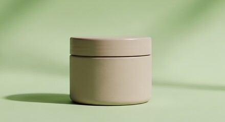 Closed Container on a Light Green Surface