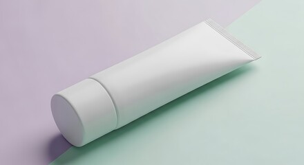 White Cream Tube Mockup on Pastel Background