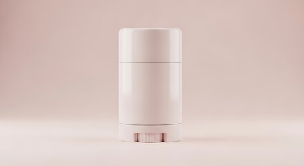 White Deodorant Stick on Pink Background