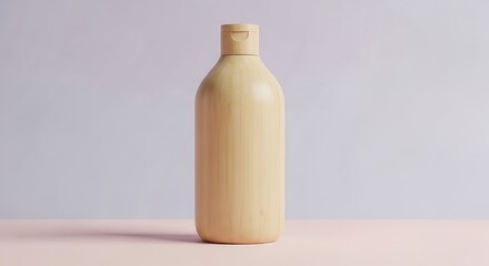 Beige Bottle with Flip Top on Pink Surface