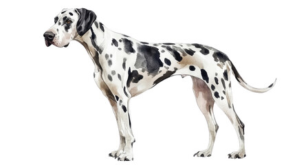 Great Dane dog standing Transparent background, PNG