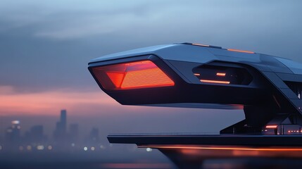 A futuristic booster designed to look like a glowing crystalline structure