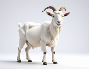 Obraz premium Full body 3D render of a goat on a solid white background