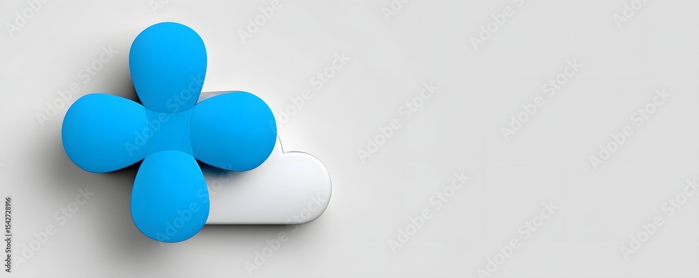 Poster in a visually compelling composition, health data flows into a cloud symbolizing cloud computing in 