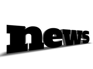 News headline. News word of black three-dimensional letters.