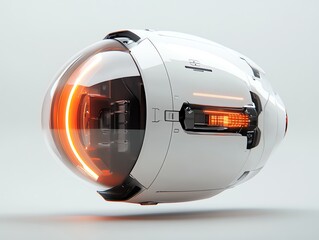 A futuristic booster with a levitating core that pulses softly