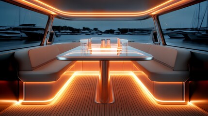 A glowing booster installed on a techsavvy yacht