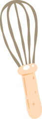 Kitchen Whisk Handdrawn Illustration, Cute Baking Utensil Clipart, Kawaii Cooking Tool Graphic


