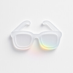 Fototapeta premium frosted glass texture sunglasses with gentle rainbow crystalline refraction