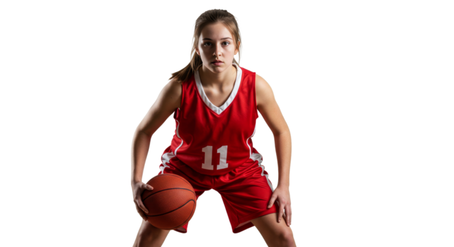 Basketball Player #11 Dribbling on Black Background - Powered by Adobe