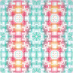 ornament with symmetrical abstract line boxes