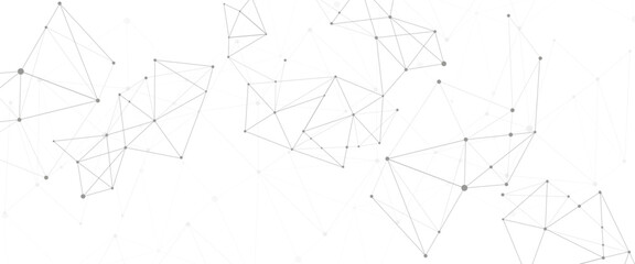Vector abstract network connection structure connect lines and dots on white background