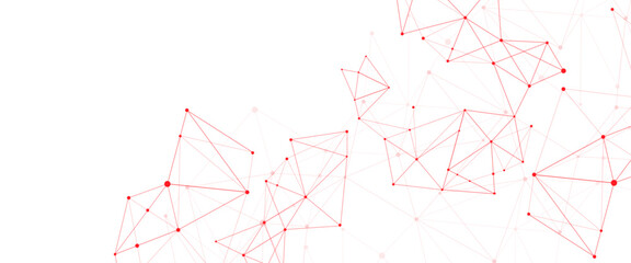 Vector modern line art with technology abstract background with connected line and dots	