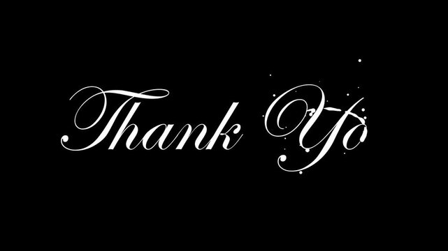 Elegant "Thank You" Script on Black Background