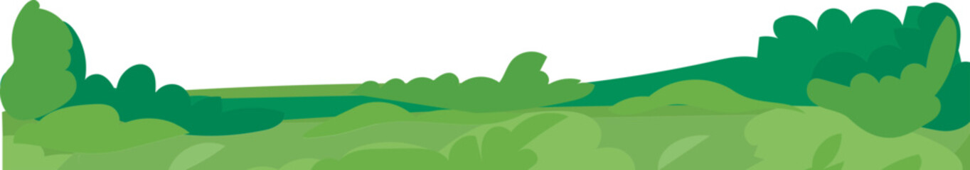 Spring Grass with Long Blades vector grass and ground border for nature, garden and landscape design