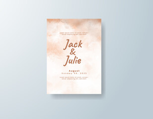 Wedding invitation with abstract splash watercolor