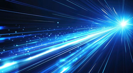 Blazing blue light streaks through dark space