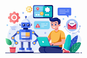 AI bot and programmer designing app features
