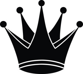 King s Crown Vector Silhouette Art Icon

