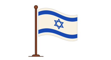Fototapeta premium Vector SVG Icon of Flag with Star in Modern Flat Style Featuring Blue and White Colors