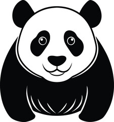 Obraz premium Panda Vector Silhouette Art Icon Illustration 