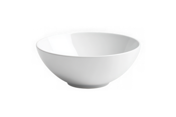 High-resolution white ceramic bowl image for food presentation and mockups, kitchenware stock photo, tableware, isolated on transparent background