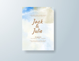Watercolor wedding invitation card