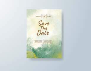 Watercolor wedding invitation card