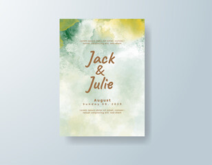 Watercolor wedding invitation card
